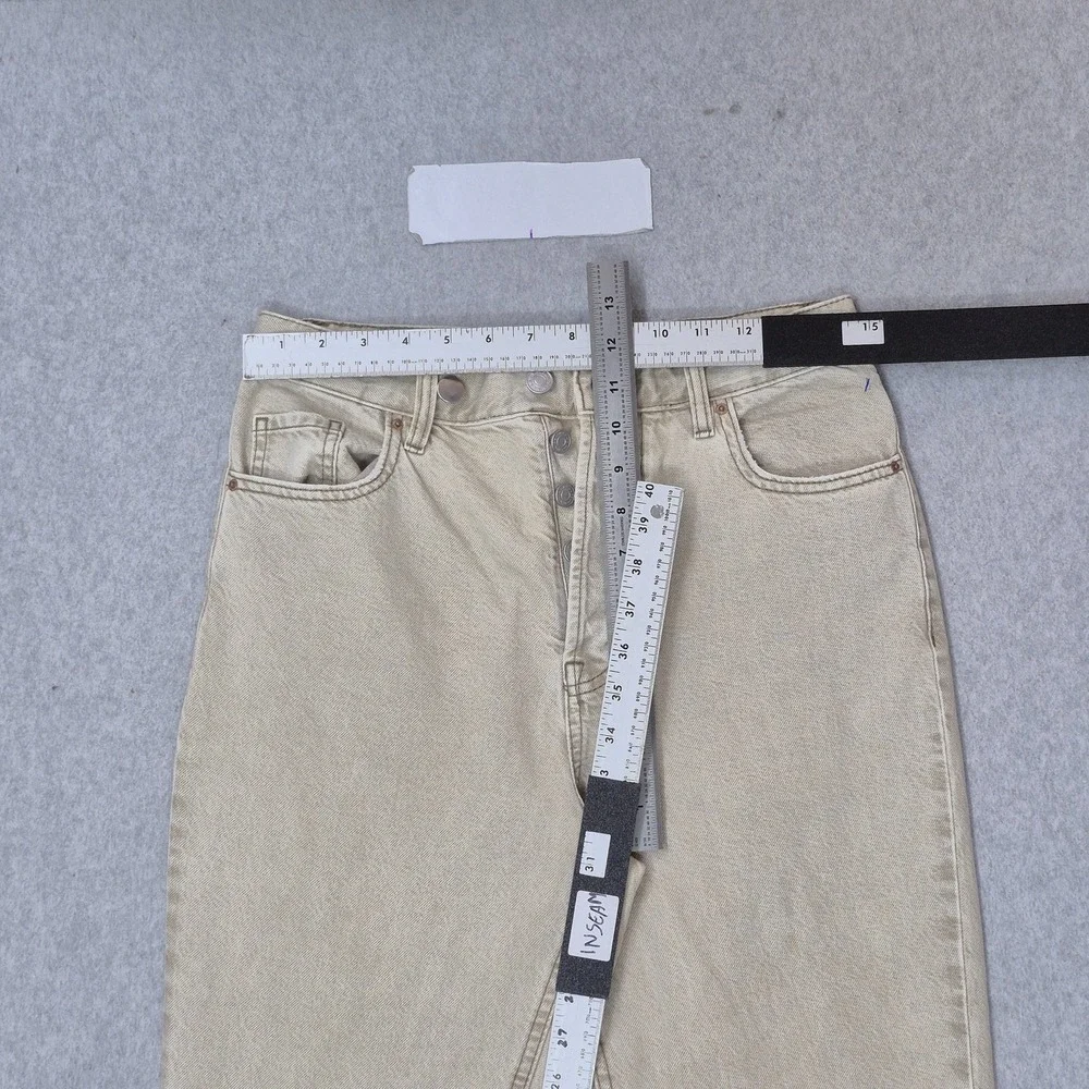 PACSUN Women Jeans 28 Beige Denim Bootcut High Rise 31